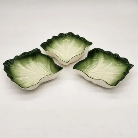 Vintage Valley Vista California Pottery - 600 - Set of 3 Lettuce Leaf Bowls - Picture 2 of 5